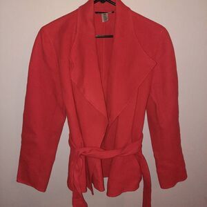 Womens Red Wool Pea Coat Size Medium